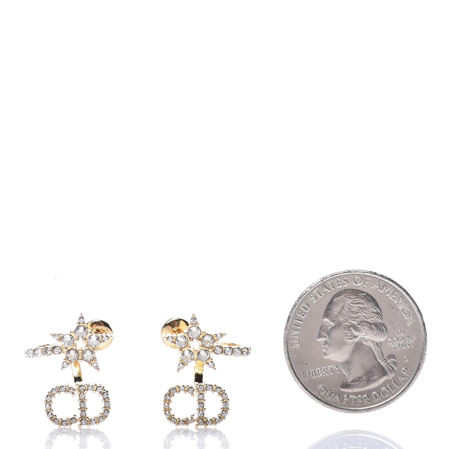 Christian Dior Crystal Clair D Lune Wrap Around Earrings Gold 2 of 5