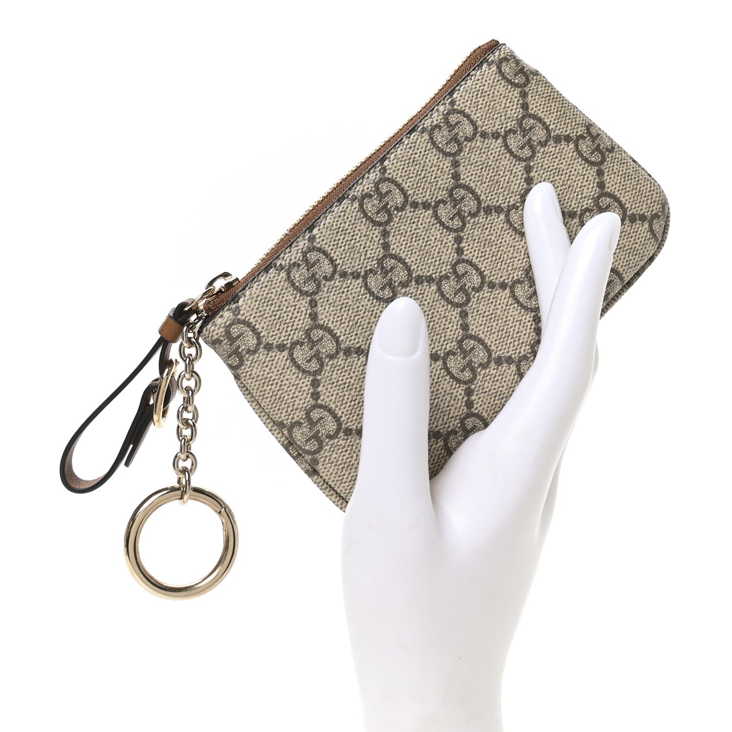 Gucci GG Supreme Monogram Selleria Key Case Brown 2 of 7
