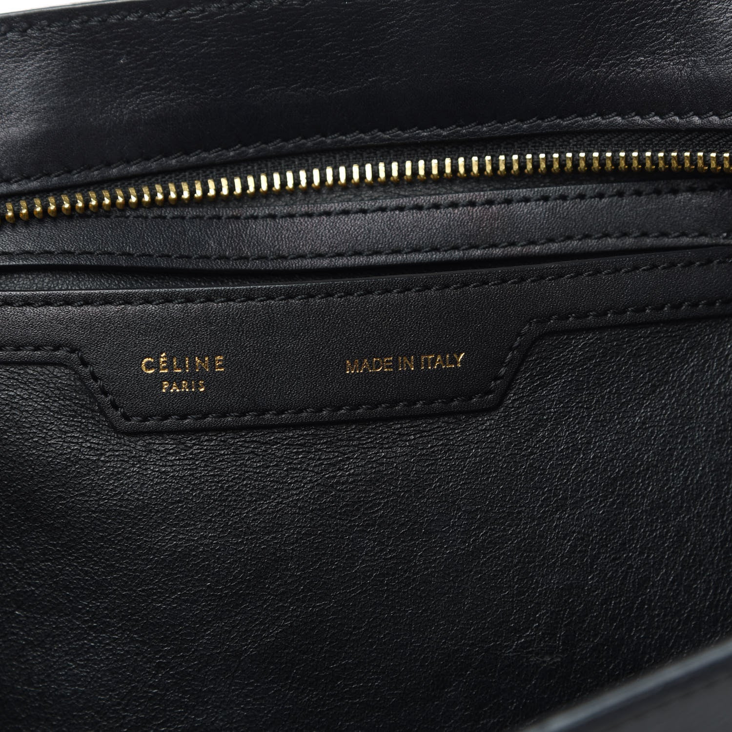 Celine Crocodile Embossed Calfskin Suede Medium Trapeze Black 7 of 15