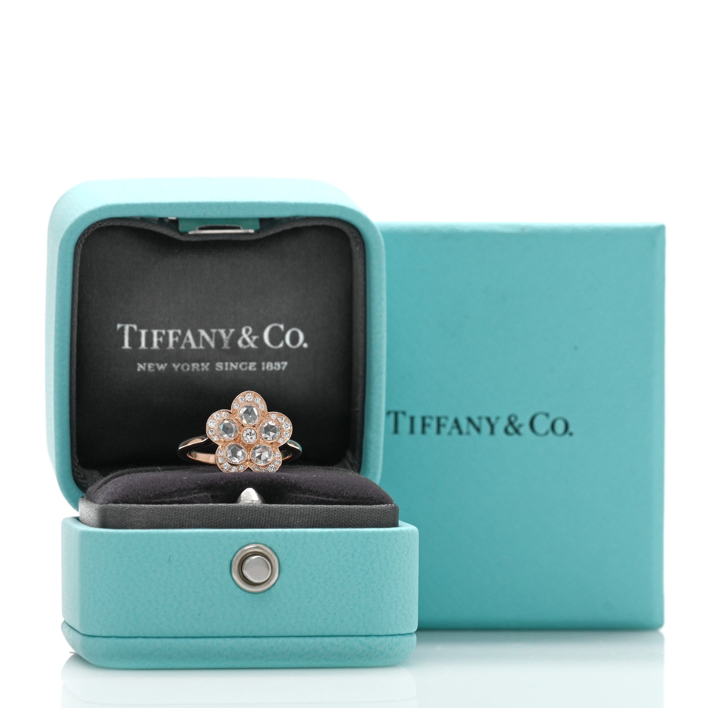 18K Rose Gold Diamond Enchant Flower Ring 47 4