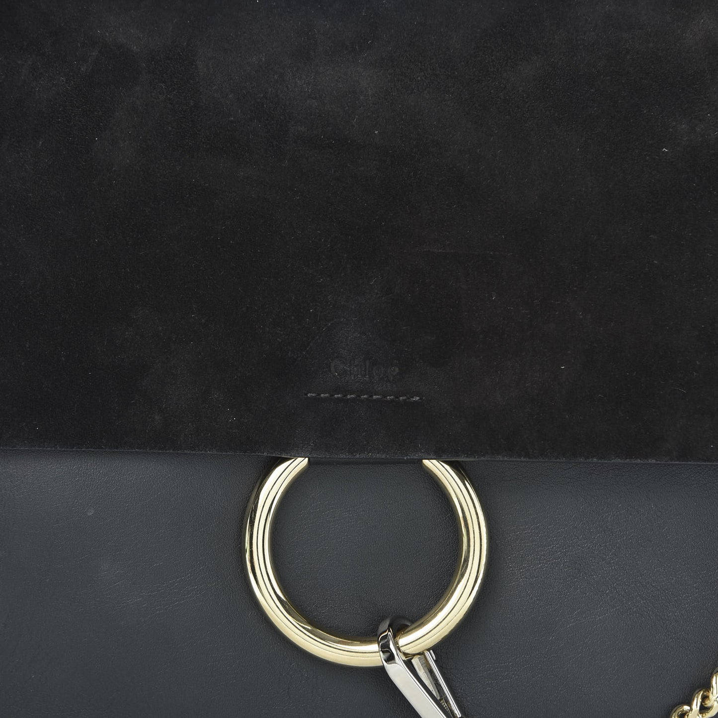 Suede Calfskin Medium Faye Shoulder Bag Black