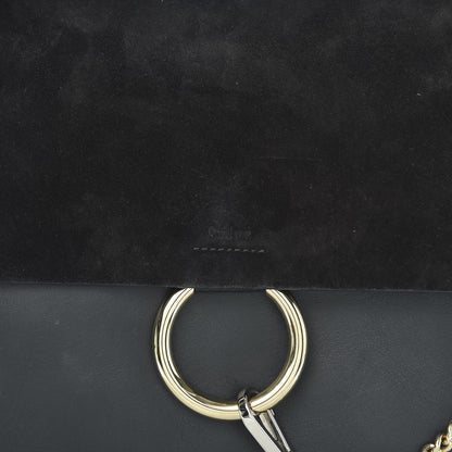 Chloe Suede Calfskin Medium Faye Shoulder Bag Black 14 of 18