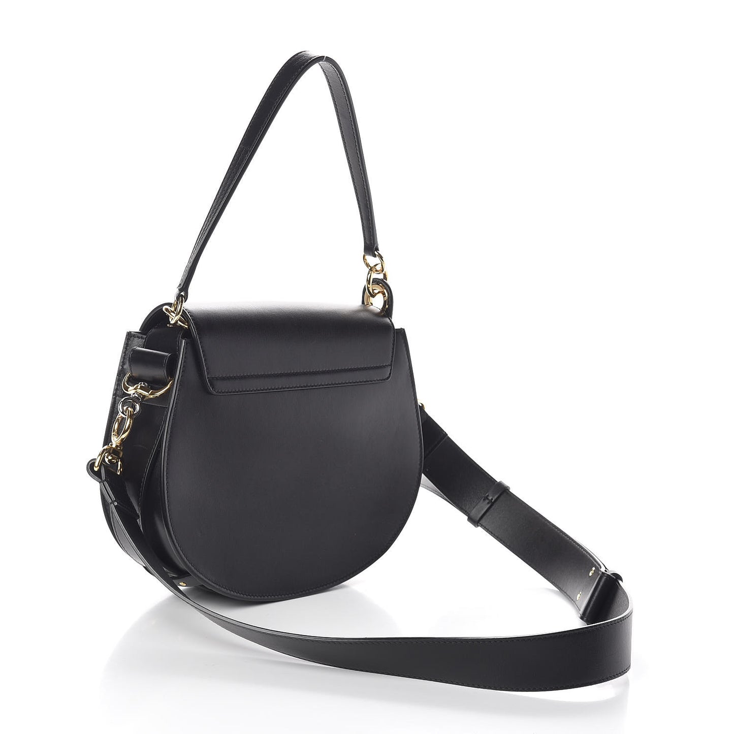 Calfskin Suede Large Tess Bag Black