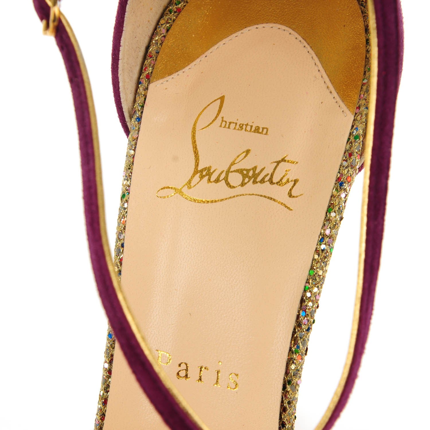 Christian Louboutin Suede Glitter 8 Mignons 120 Heels 39 Amethyst 7 of 7