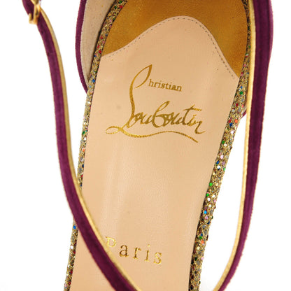 Christian Louboutin Suede Glitter 8 Mignons 120 Heels 39 Amethyst 7 of 7