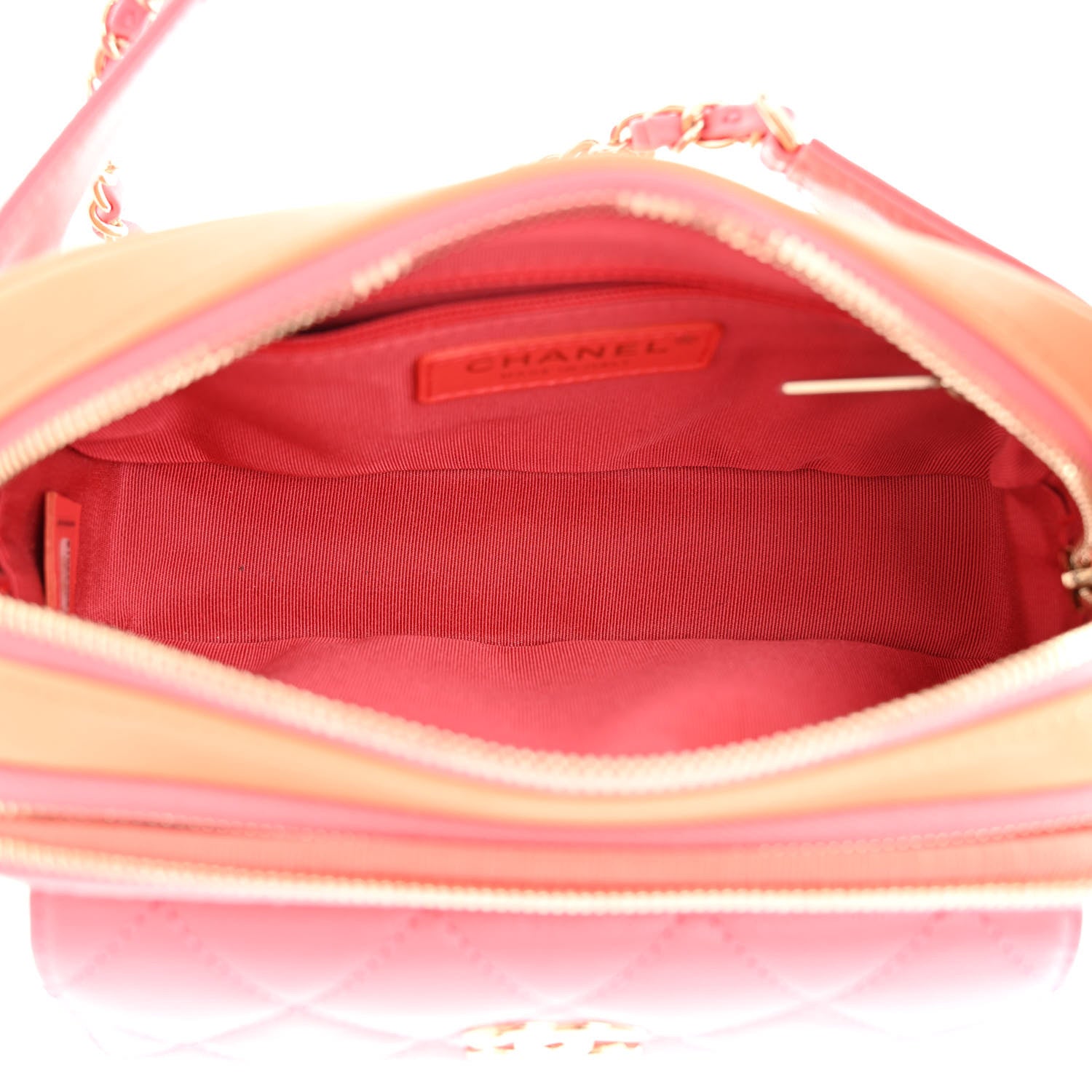 Chanel Goatskin Quilted Tri-Color In & Out Waist Bag Orange Green Pink 5 of 12