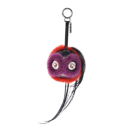 Fendi Mink Goat Fur QuTweet Funkyfur Bag Bug Charm Red 1 of 5