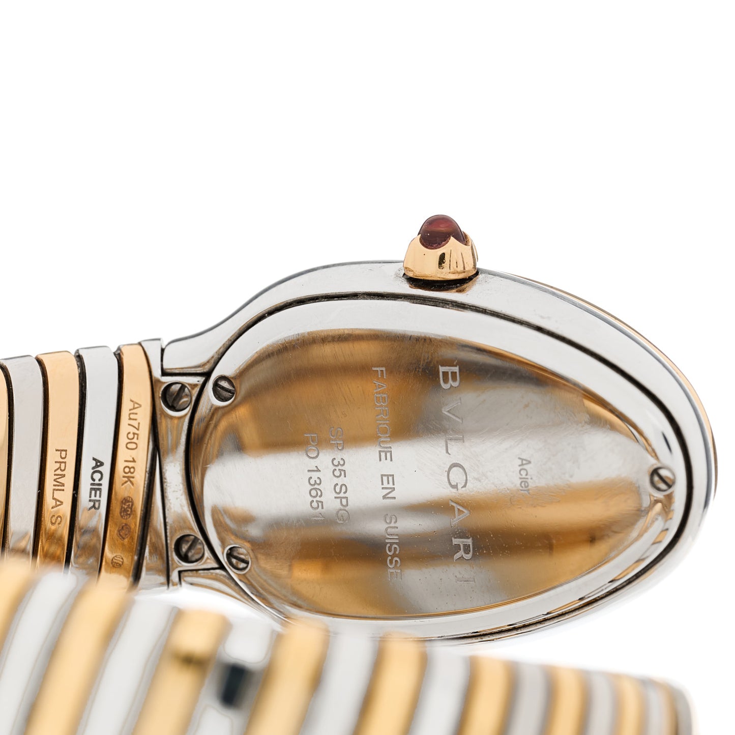 Stainless Steel 18K Rose Gold Diamond Bezel 35mm Serpenti Tubogas Double Spiral Quartz Watch Black