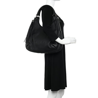 Chanel Grained Calfskin Tassel Hobo Black 2 of 9
