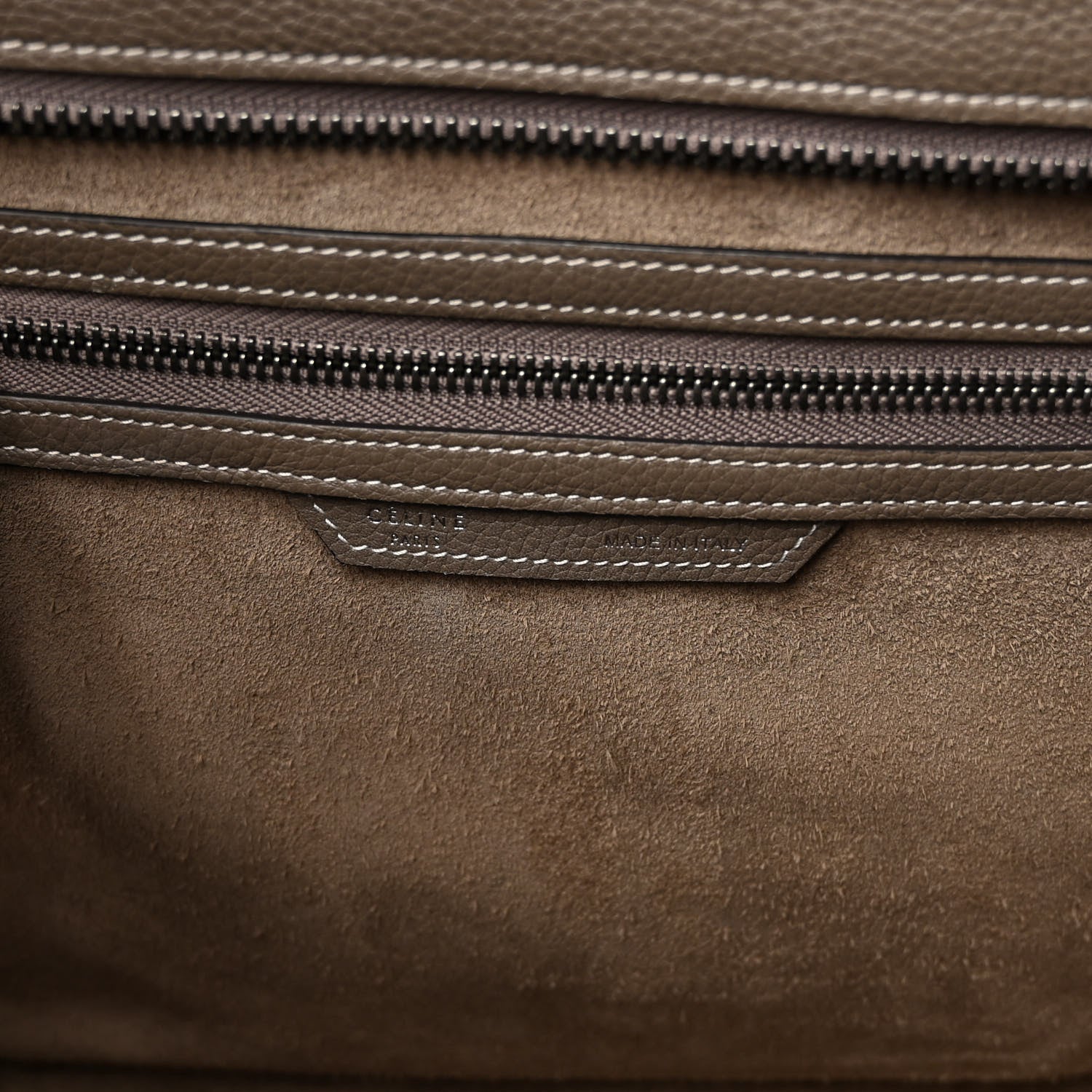 Celine Drummed Calfskin Mini Luggage Souris 5 of 9