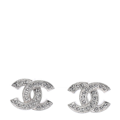 Chanel Crystal CC Earrings Silver 1 of 4