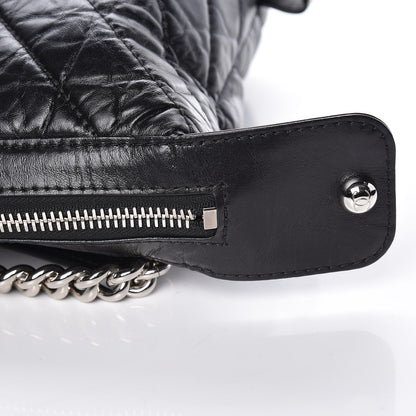Chanel Aged Calfskin Chevron Quilted Bowling Bag Black 11 of 11
