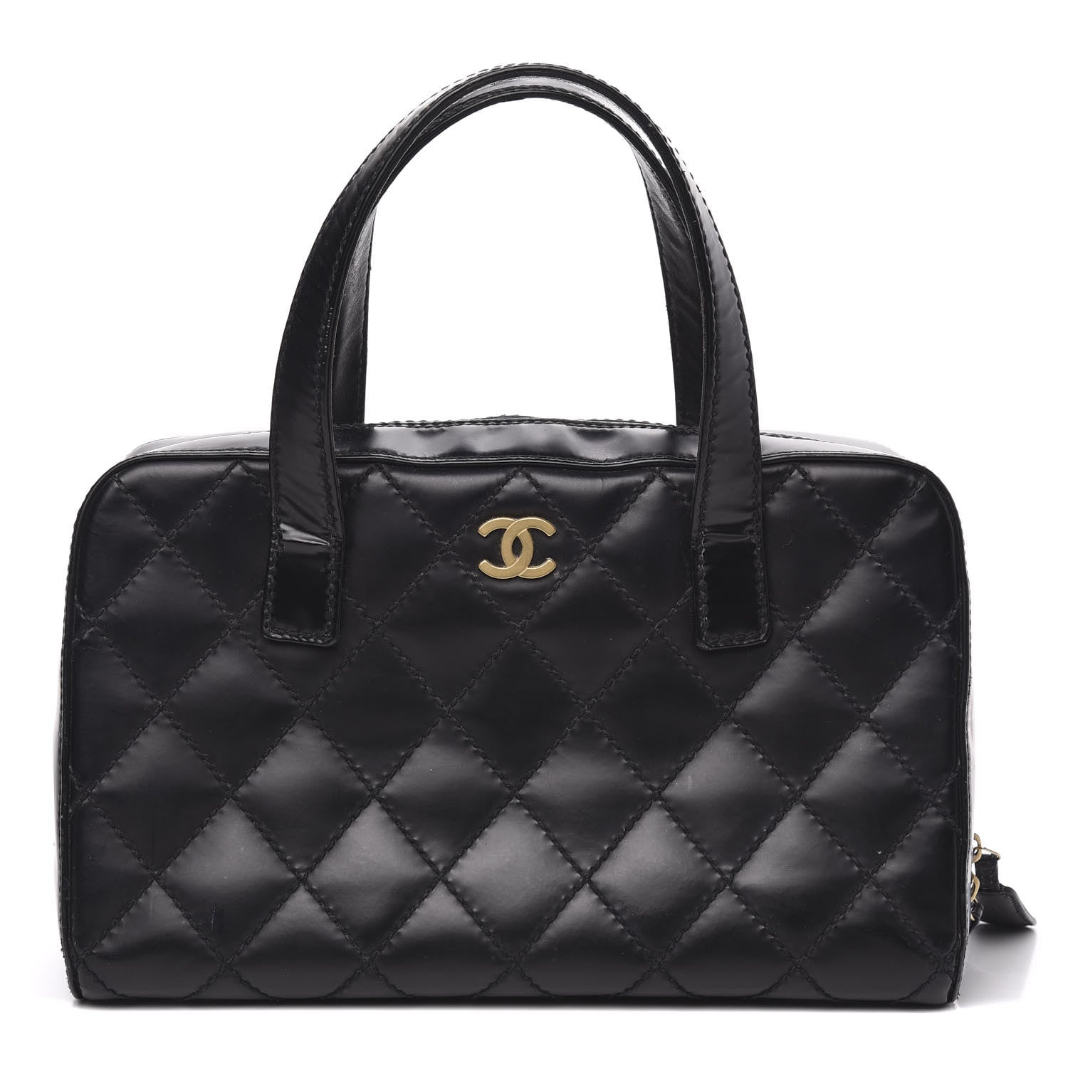 Chanel Calfskin Stitch Surpique Bowler Black 1 of 16