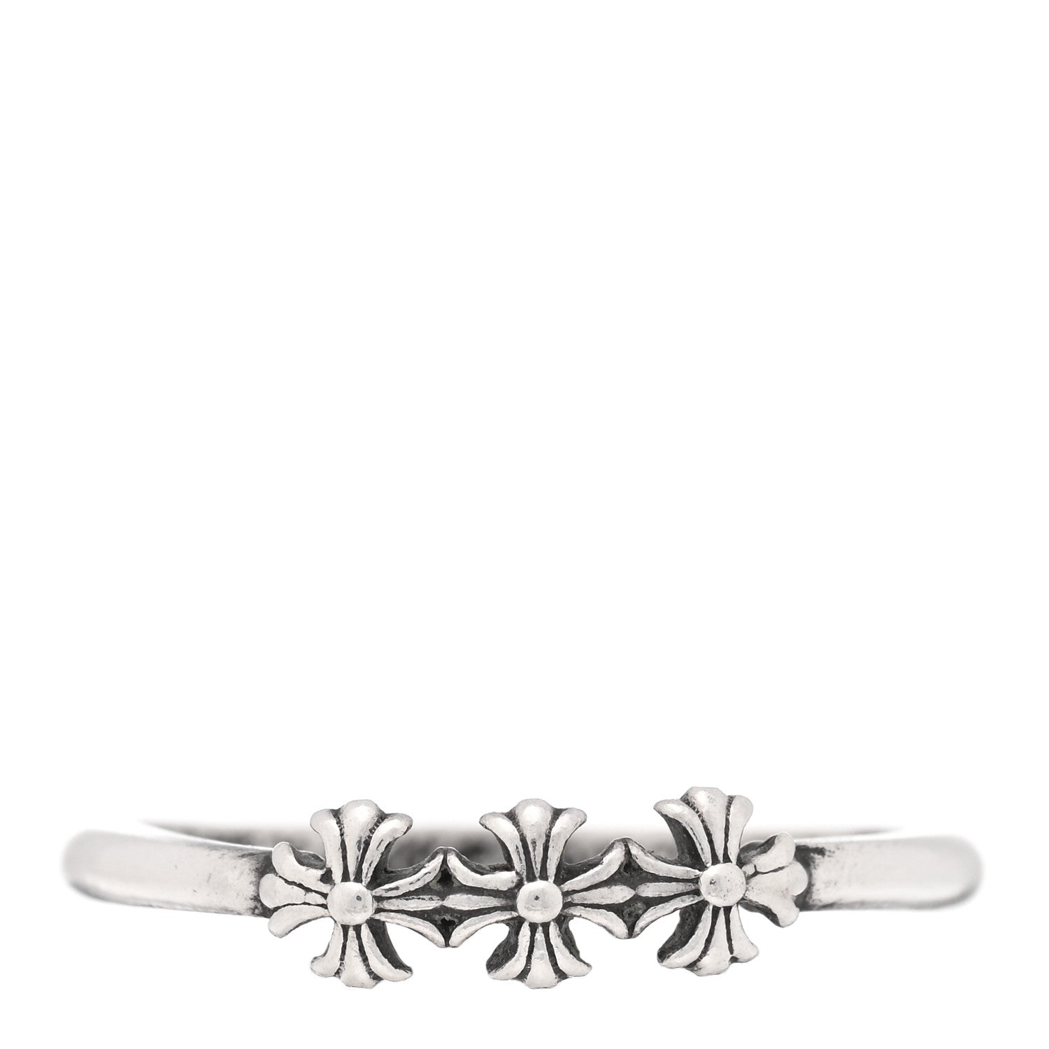Chrome Hearts Sterling Silver 3 Maltese Cross Bubblegum Ring 51 5.75 1 of 4