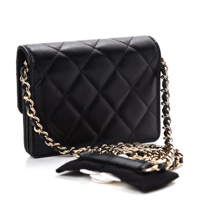 Chanel Lambskin Quilted My Chanel Lady Card Holder On Chain Black 3 of 13