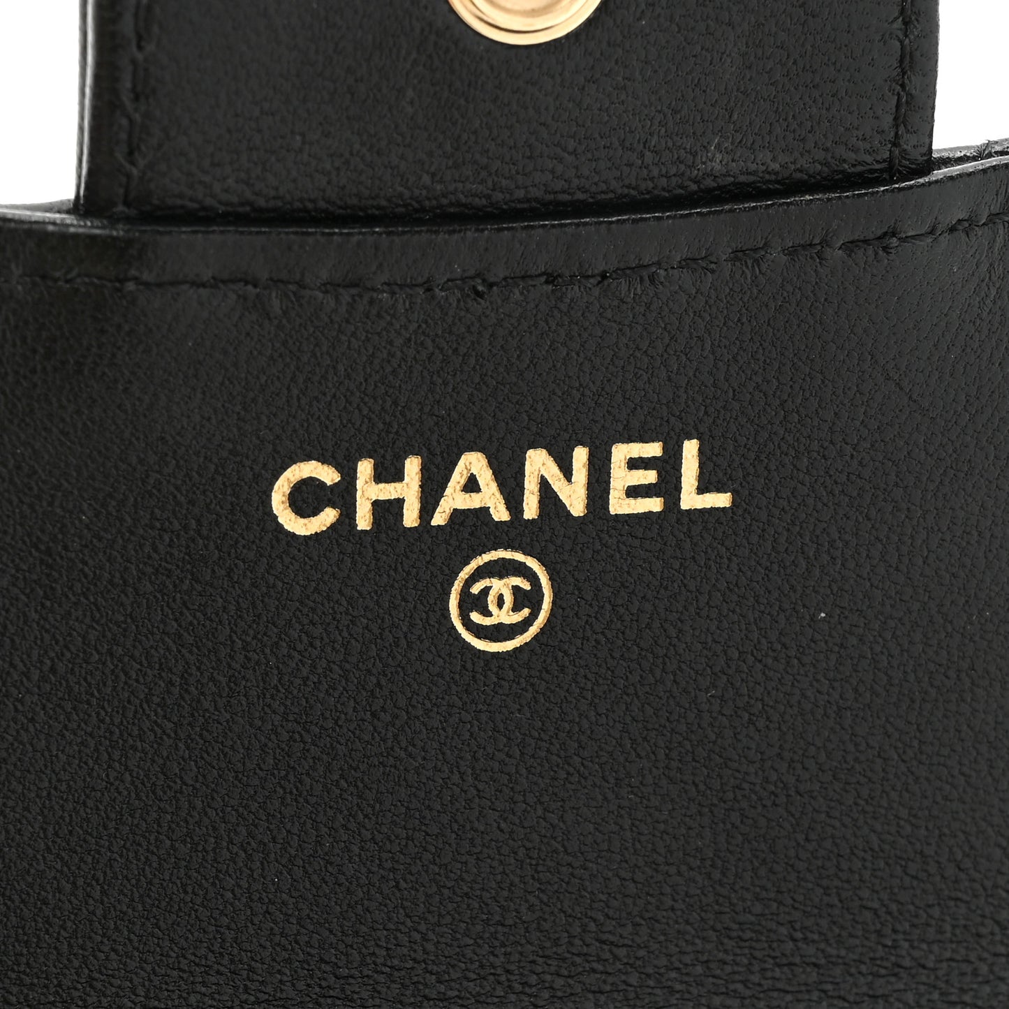 Lambskin Quilted Top Handle Flap Coin Purse With Chain Black