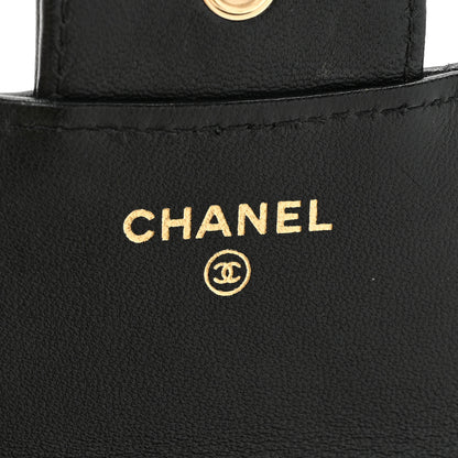 Chanel Lambskin Quilted Top Handle Flap Coin Purse With Chain Black 6 of 15