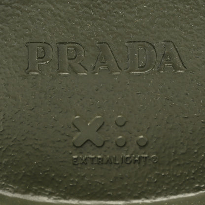 Prada Spazzolato Rois Re-Nylon Metal Triangle Logo Monolith Pouch Pocket 60mm Combat Boots 37.5 Militare 6 of 11