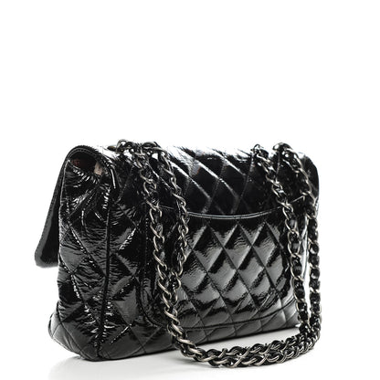 Chanel Distressed Patent Quilted Jumbo Single Flap Black 3 of 7