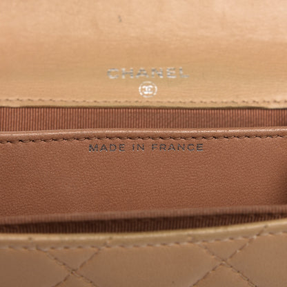 Chanel Lambskin Quilted Flap Card Holde Walletr Beige 8 of 13