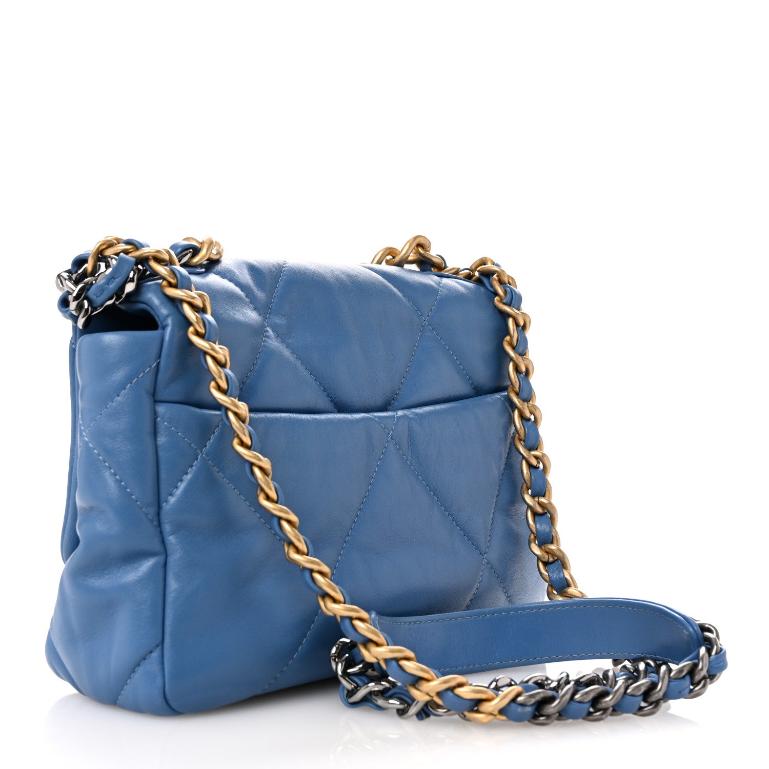 Chanel Lambskin Quilted Medium Chanel 19 Flap Blue 3 of 10