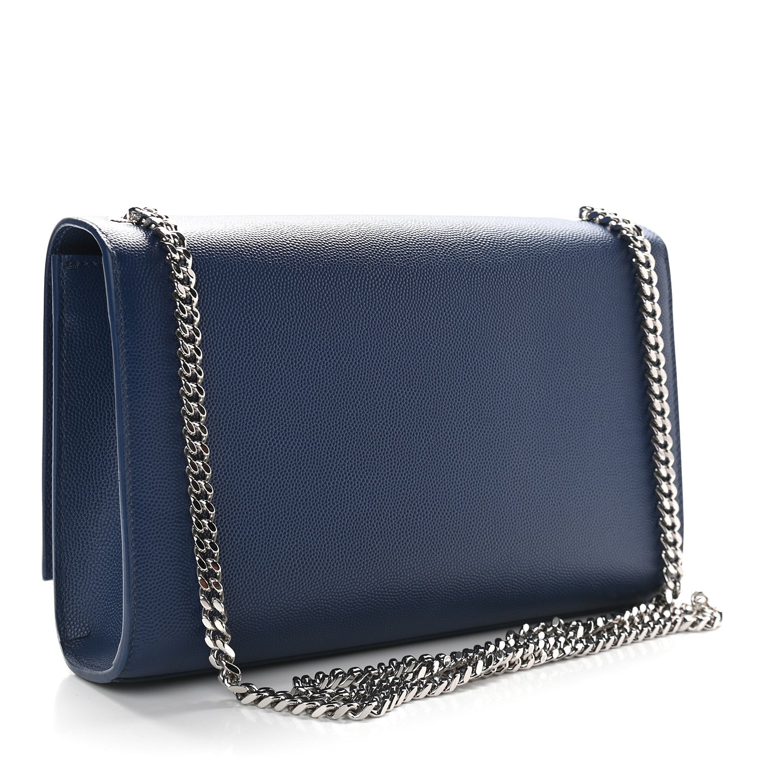 Saint Laurent Grain De Poudre Medium Classic Monogram Kate Satchel Denim Blue 2 of 7