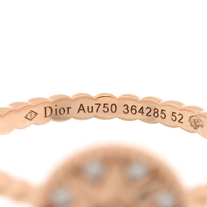 Christian Dior 18K Pink Gold Diamond Rose Des Vents Pave Ring 52 6 4 of 5
