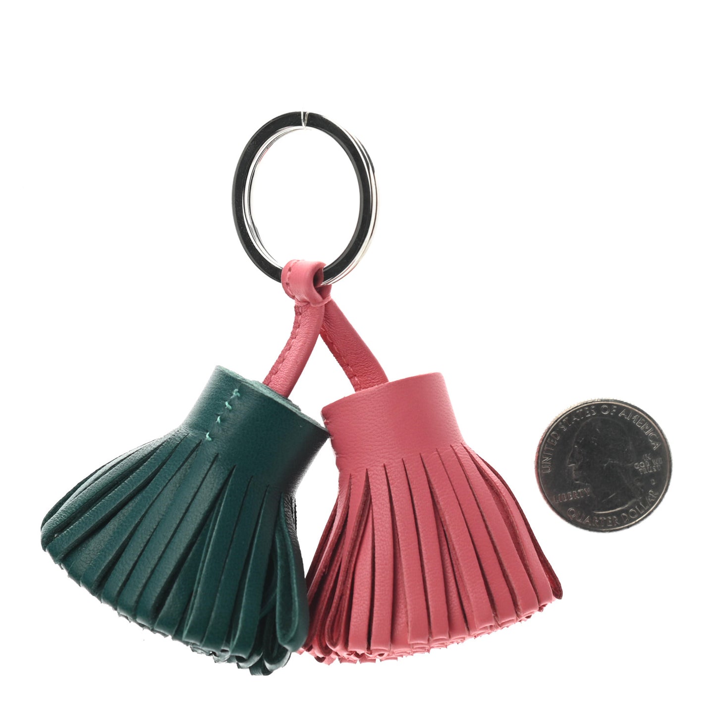 Lambskin Carmen Uno-Dos Key Holder Rose Azalee Malachite