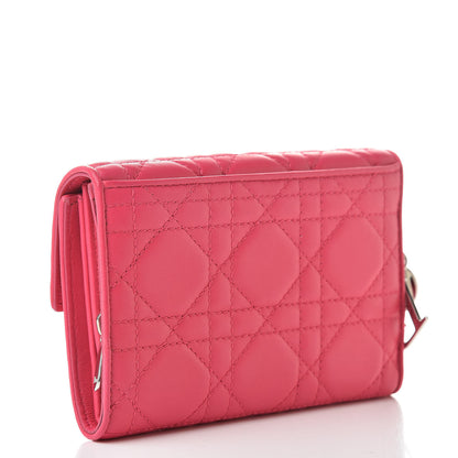 Christian Dior Lambskin Cannage Lady Dior Explorateur Wallet Fuchsia 3 of 9