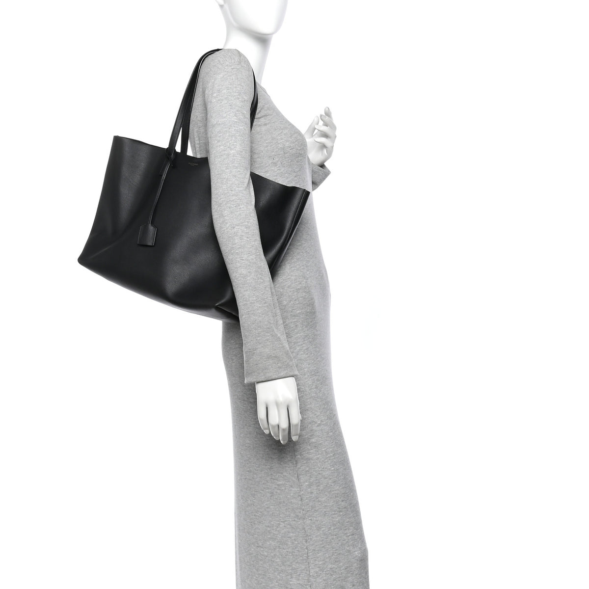 Calfskin Large Shopping Tote Black
