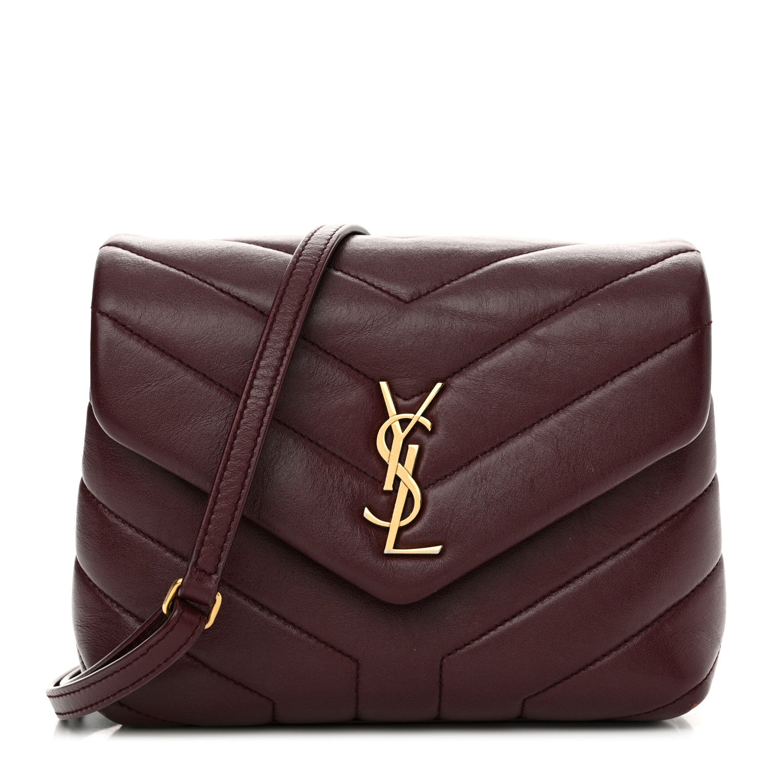 Saint Laurent Calfskin Y Quilted Monogram Toy Loulou Monogram Crossbody Bag Rouge Legion 1 of 14