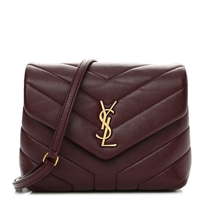 Saint Laurent Calfskin Y Quilted Monogram Toy Loulou Monogram Crossbody Bag Rouge Legion 1 of 14
