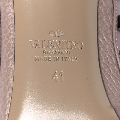 Valentino Garavani Pebbled Calfskin Rockstud Ankle Strap Pumps 41 Poudre 6 of 8