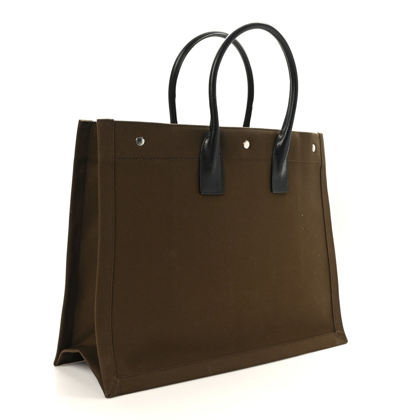 Linen Calfskin Rive Gauche Tote Khaki