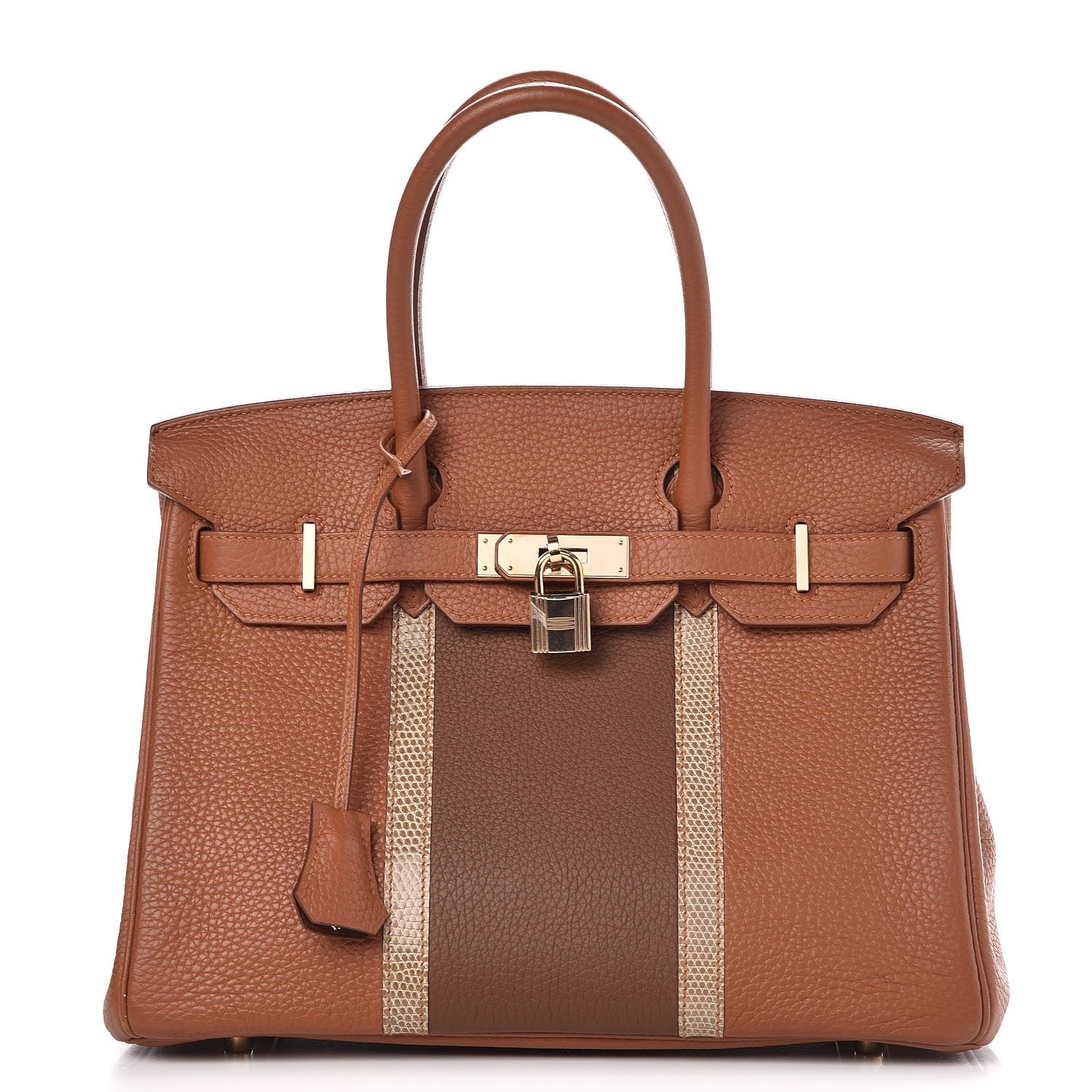 Hermes Taurillon Clemence Lizard Club Birkin 30 Gold Marron D'Inde 1 of 34
