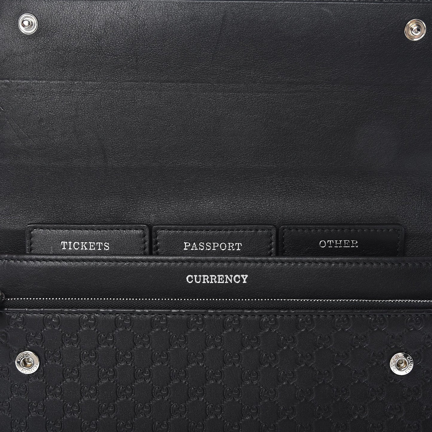 Microguccissima Travel Organizer Flap Wallet Black