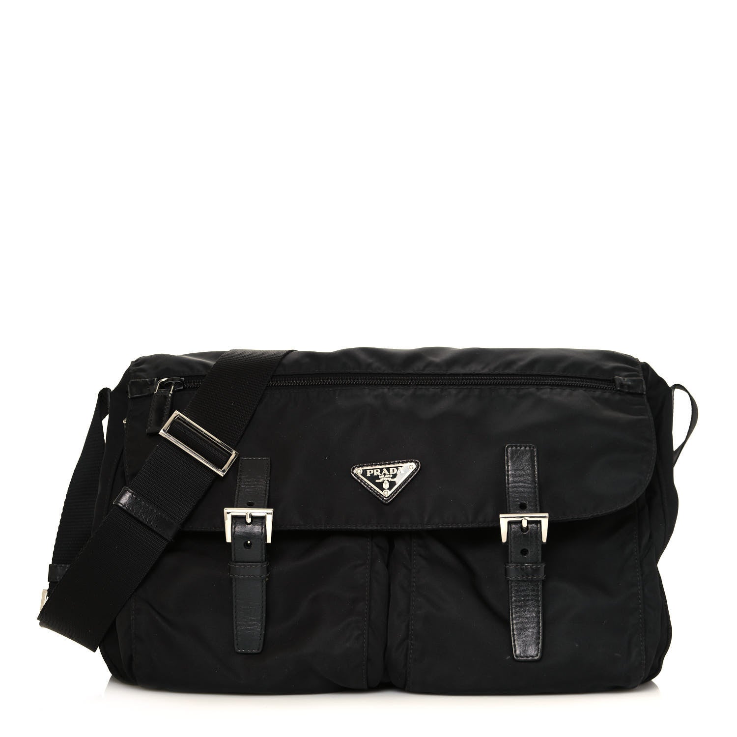 Prada Nylon Vela Messenger Bag Black 1 of 16