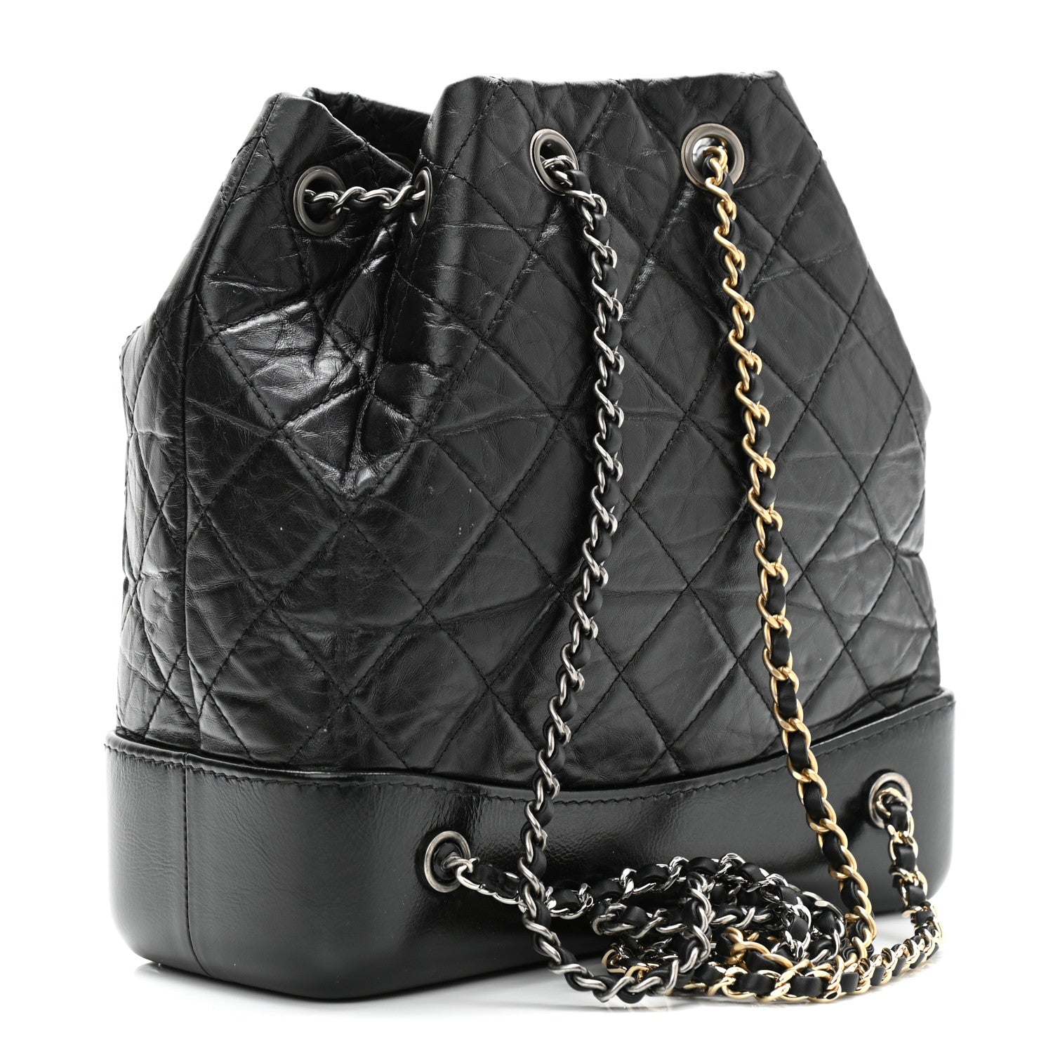Chanel Aged Calfskin Quilted Small Gabrielle Backpack Black 3 of 11