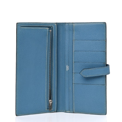 Hermes Epsom Bearn Wallet Blue Jean 4 of 13