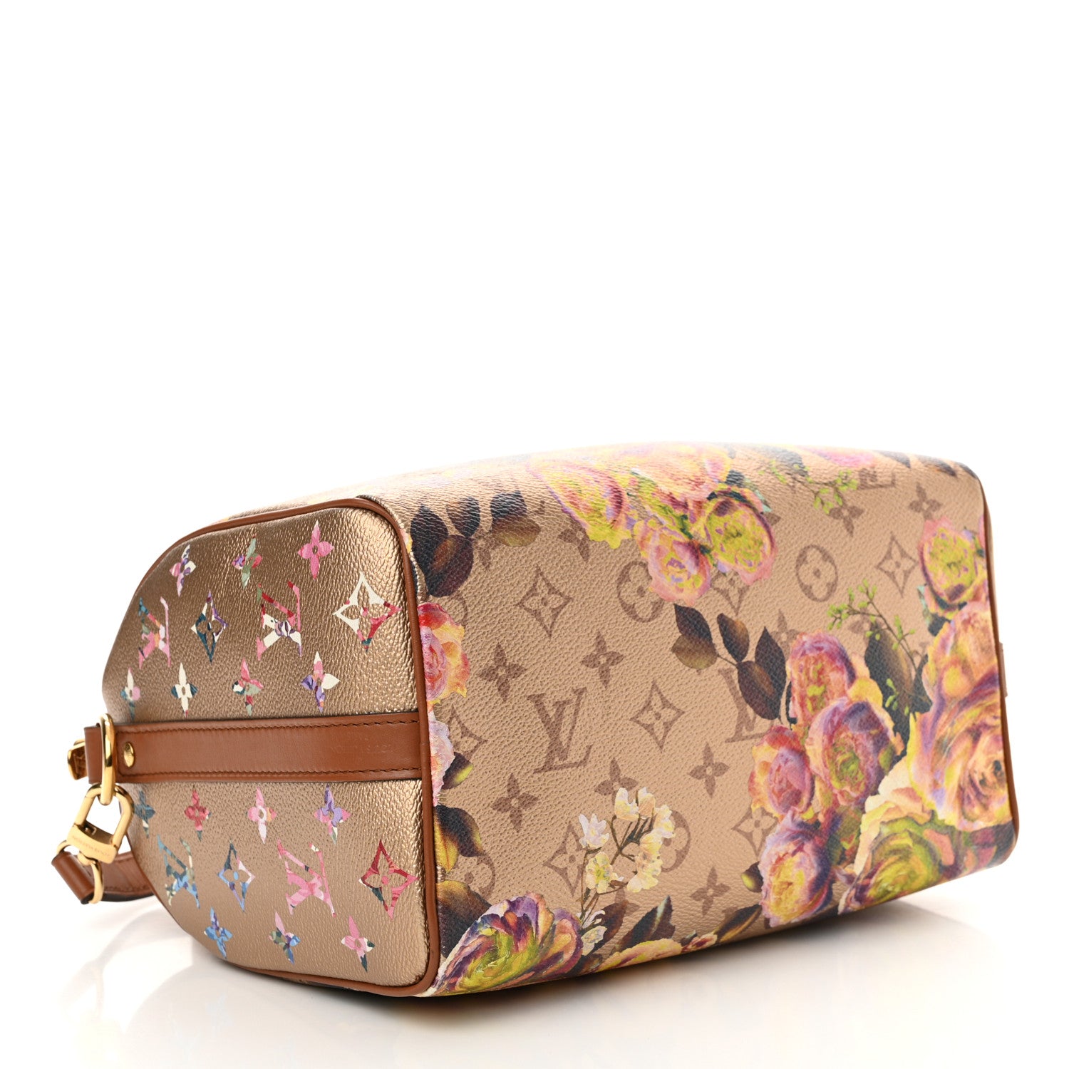 Louis Vuitton Metallic Monogram LV Garden Speedy Bandouliere 25 Gold 4 of 10
