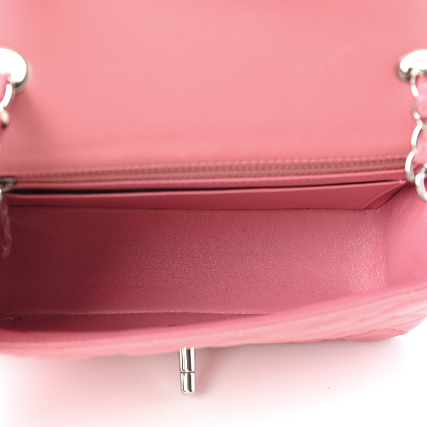 Lambskin Quilted Mini Rectangular Flap Pink