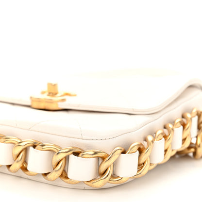 Chanel Calfskin Quilted Small Framing Chain Flap Bag White 10 of 10