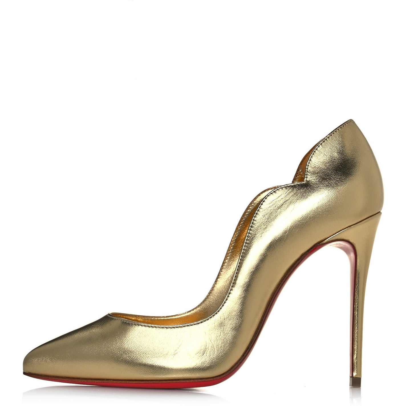 Metallic Calfskin Hot Chick 100 Pumps 35.5 Gold