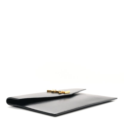 Saint Laurent Smooth Shiny Calfskin Monogram Uptown Pouch Black 4 of 8