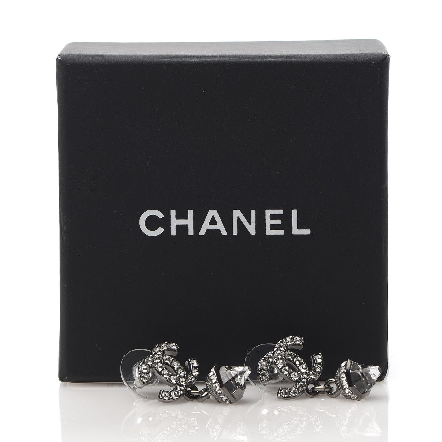 Ruthenium CC Crystal Drop Earrings