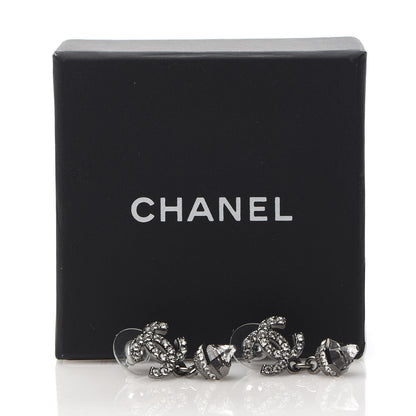 Chanel Ruthenium CC Crystal Drop Earrings 5 of 5