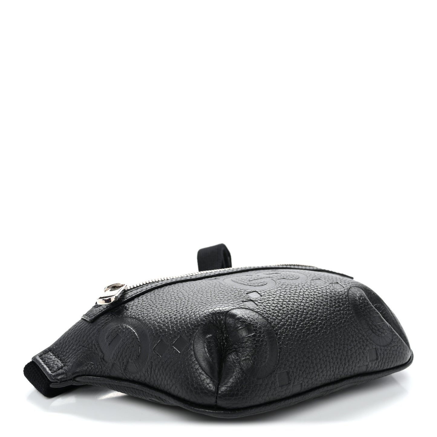 Piuma Calfskin Jumbo GG Embossed Small Belt Bag Black