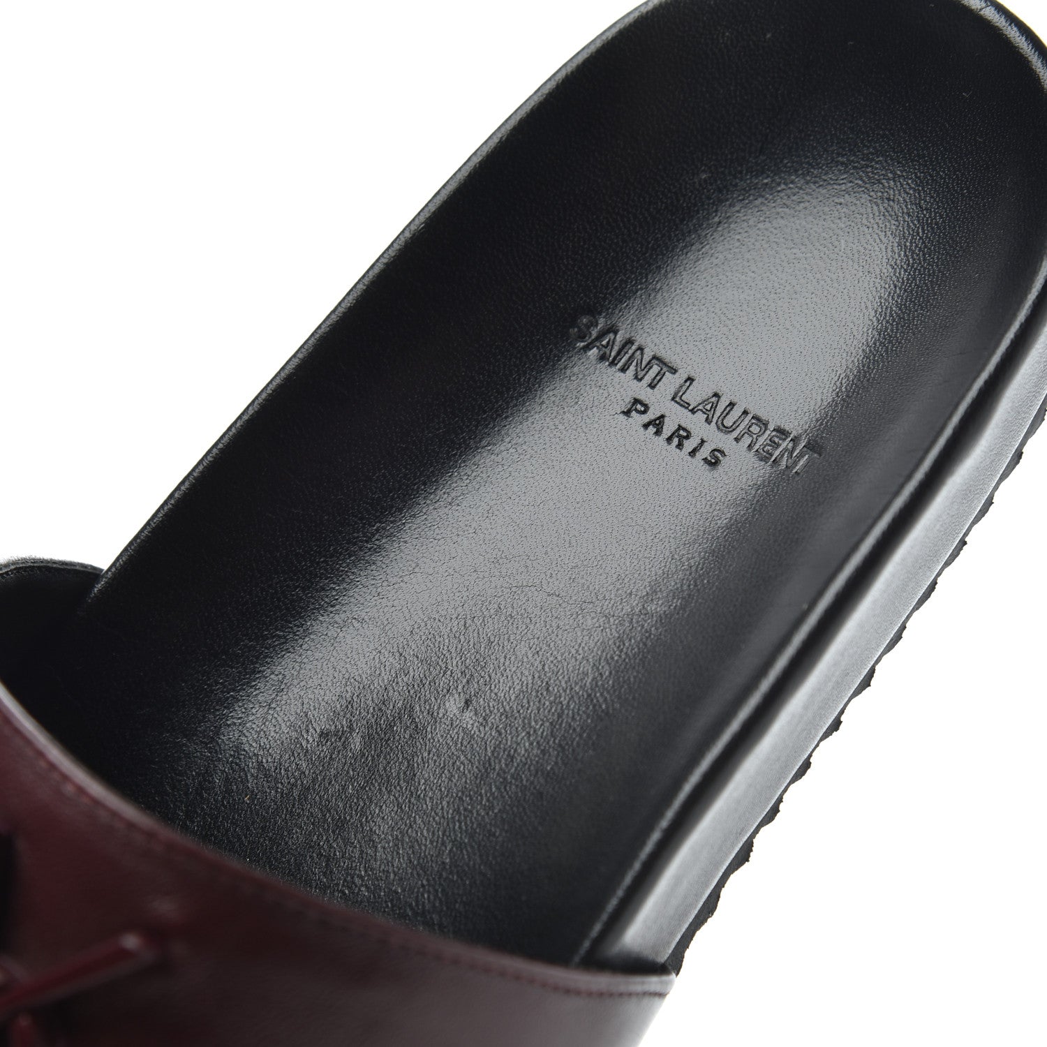 Saint Laurent Lambskin Joan Slide Sandals size 39 in Burgundy 13 of 20