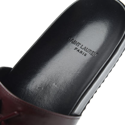 Saint Laurent Lambskin Joan Slide Sandals size 39 in Burgundy 13 of 20
