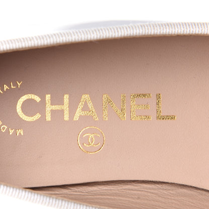 Chanel Calfskin Cap Toe Ballerina Flats 36 White 7 of 8